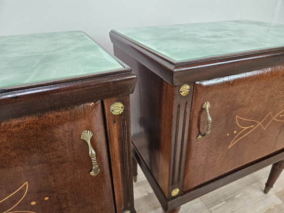 Coppia di comodini in rovere anni '60 con piani in vetro – Wood (photo 10 of 17)