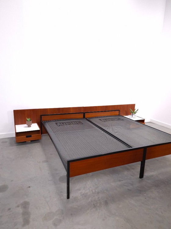 Double bed Japanese Series Cees Braakman for Pastoe and Auping with nightstands – Metal (photo 2 of 20)
