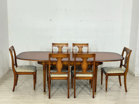 Image 1 of Lot de 6 chaises Warrings de haute qualité / Chaises de salle à manger vintage / Chaises de cuisine en bois de cerisier