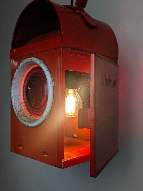 Image 1 of Original Chalwyn Railway Lantern – Converted into a Pendant Lamp | England