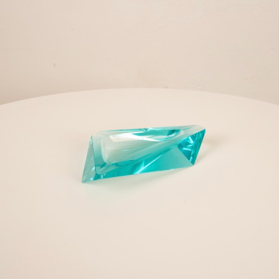 Blauwe kristallen asbak Fontana Arte Stijl, Italië 1970 – Ingrand, Tafelaccessoires, Crystal (photo 19 of 26)