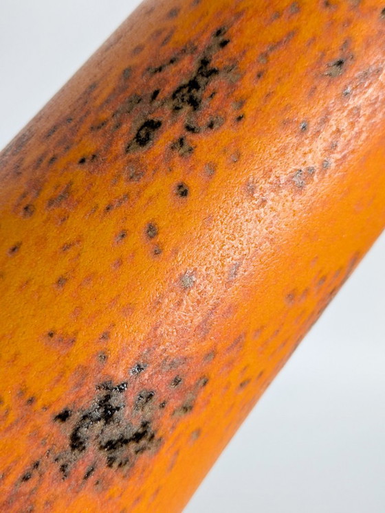 Vintage Scheurich Fat Lava Vase, Model 206 Orange & Brown West German Pottery – Scheurich W-Germany, Ceramic (photo 7 of 11)