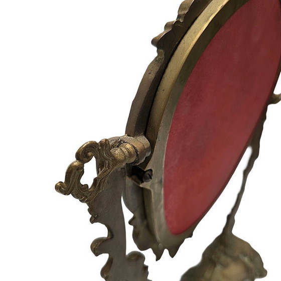 Image 1 of Antiguo espejo de mesa de bronce francés