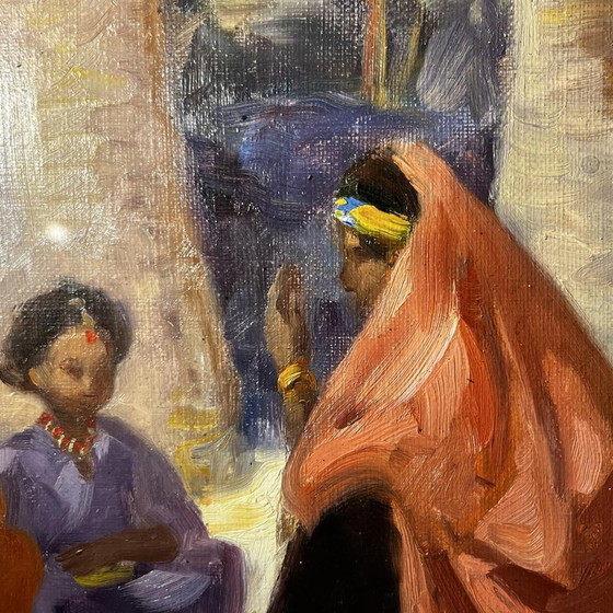 Charles Ernest Smets, Oasis de Tinghir, Maroc, années 1940, Huile sur toile, Encadré – Peintures et dessins (photo 3 of 12)