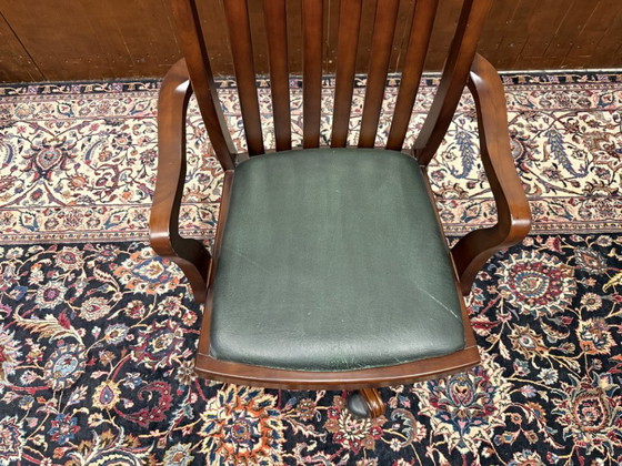 Englischer Klassischer Bürostuhl – Bürostühle, Leather, Wood (photo 5 of 7)