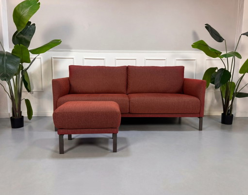 Rolf Benz Cara designbank + Sessel Rot bank