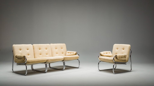  Set of Three-Seater Borkum Sofa and Armchairs by Johan Bertil Häggström for Ikea, 1970s