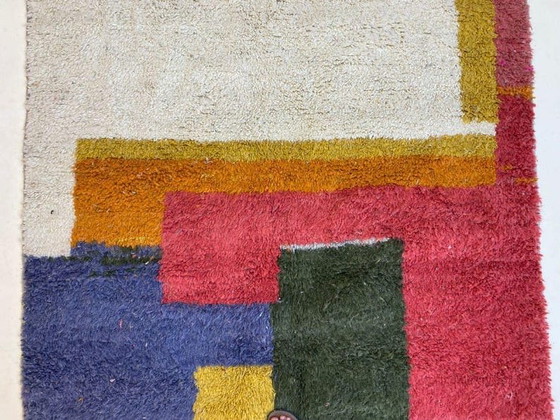 Alfombra bereber artesanal con coloridos diseños para tu espacio, 1,5/2,6 m – Aime Té, Wool (photo 4 of 5)