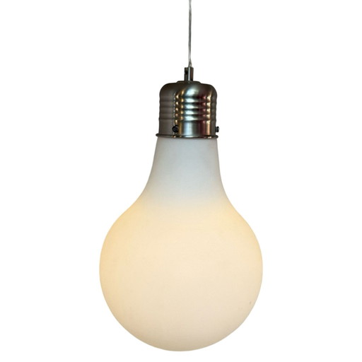Lampe à ampoule XL / surdimensionnée - verre dépoli - y compris plafonnier et câblage