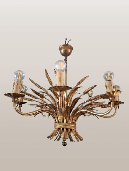 Hans Kögl Hollywood Regency Style Pendant Lamp. – Chandeliers, Metal, Vintage (photo 4 of 6)
