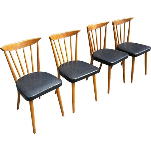 Set of 4 vintage chairs with bars 1950