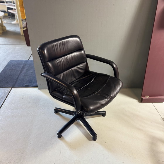 Image 1 of Vintage Artifort Swivel Armchair Geoffrey Harcourt Leather