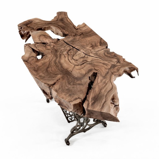 Image 1 of Vintage tafel van populierenhout, jaren 1950