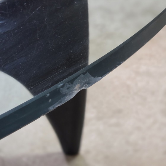 Image 1 of Vintage jaren 50-60 space age design salontafel glas en hout