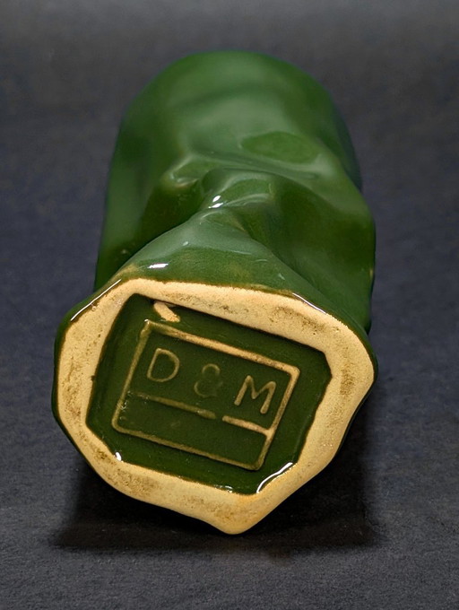 Belgische D&M Designvase – Grüne Keramik – 90er Jahre – vazen, Ceramic (photo 2 of 8)