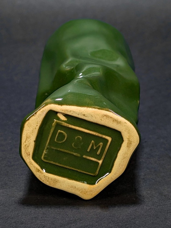 Belgische D&M Designvase – Grüne Keramik – 90er Jahre – Vasen, Ceramic (photo 2 of 8)