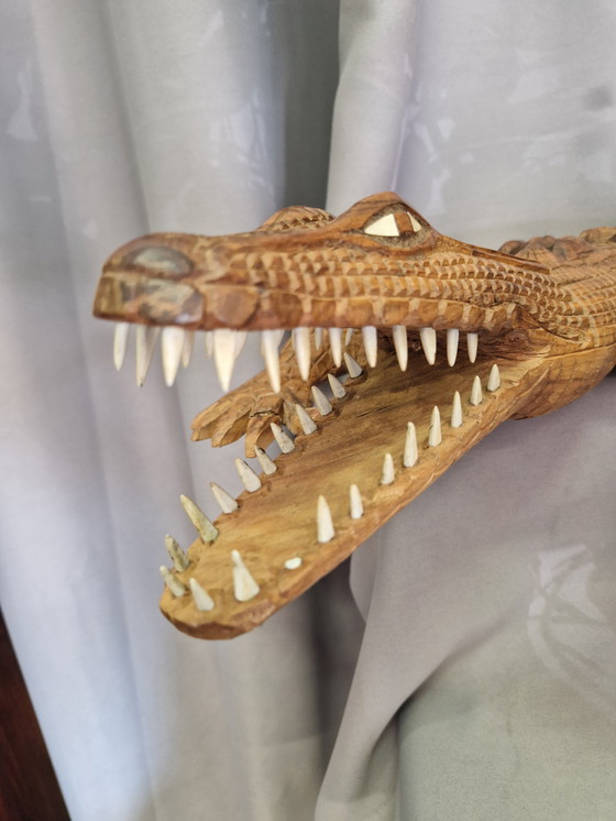 Image 1 of Grand crocodile alligator en bois