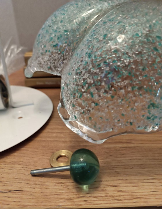 Image 1 of Murano Sylcom Floral Graniglia Groene Plafond-/Wandlamp Handgemaakt - Nieuw