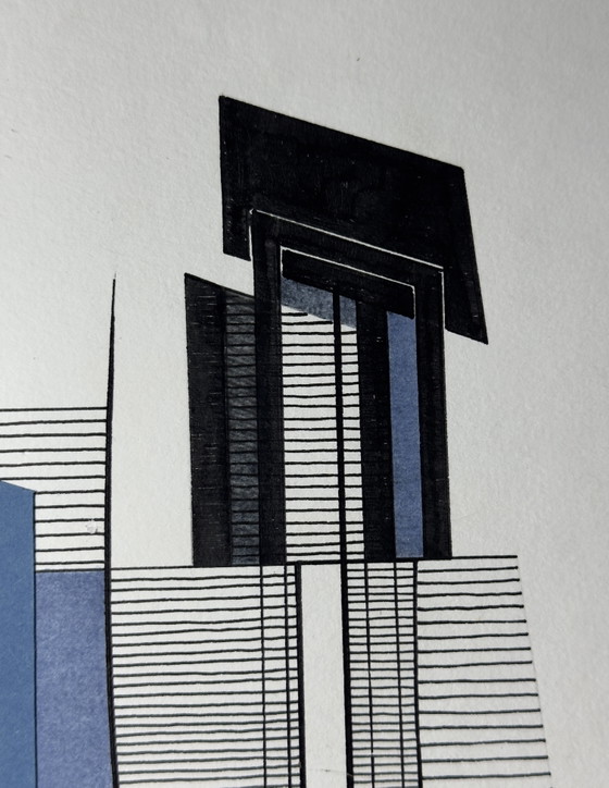 Eugène Eechaut (1928–2019) — Composizione Astratta Geometrica con Collage, 1982 – Dipinti e disegni, Paper (photo 7 of 13)