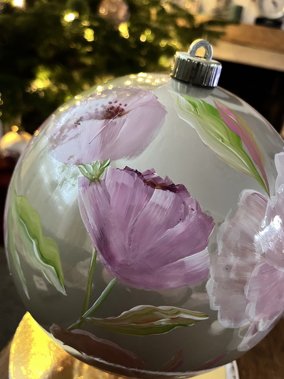 Image 1 of Hand-painted LARGE Christmas ball