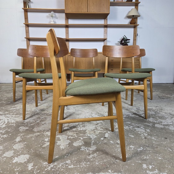 Image 1 of 6x Vintage jaren 60 Deense eetkamerstoel Scandinavisch retro
