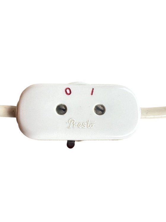 Image 1 of Peill & Putzler vintage crystal glass table lamp, made in Germany with modern lampshade.