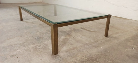 Image 1 of Vintage glass and brass coloured frame coffee table 