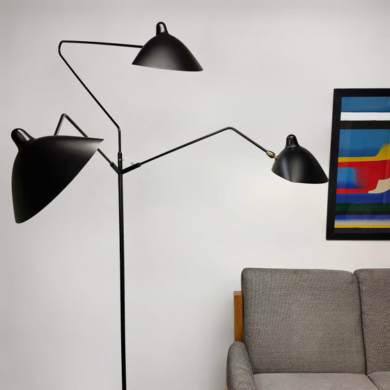 Autentica Lampada da terra di Serge Mouille, Lampade da terra, Metallo, Nero (foto 2 di 7)