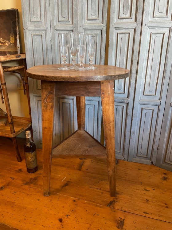 Cricket Table Side Table 19th Century, Wood, Brown, Rustic (photo 4 of 10)