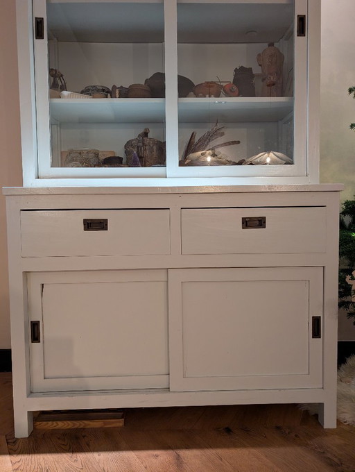 Houten buffetkast vintage wit