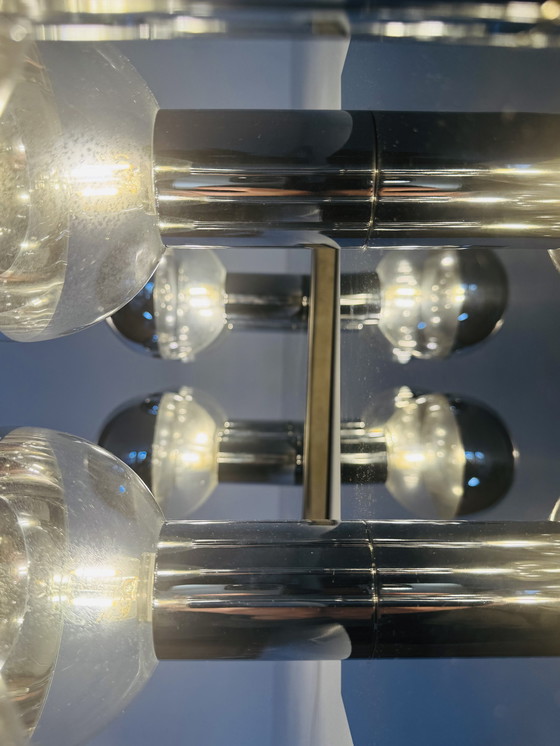 Image 1 of CHROME PLATED SQUARE WALL/CEILING LIGHT BY MOTOKO IISHI FOR STAFF LEUCHTEN, GERMANY, 1970s