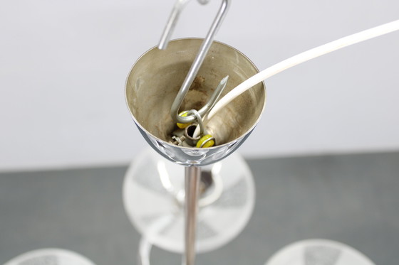 Image 1 of Lampadario in cromo e vetro degli anni &#39;50 di Napako, Cecoslovacchia