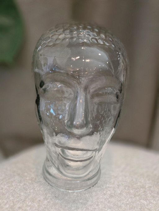 Vintage glazen hoofd jaren 70 