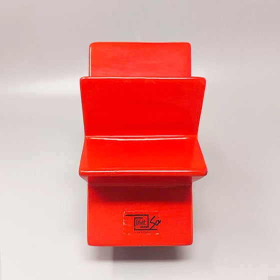Image 1 of 1980s Ettore Sottsass "Hsing" Red Glazed Ceramic Vase for Alessio Sarri