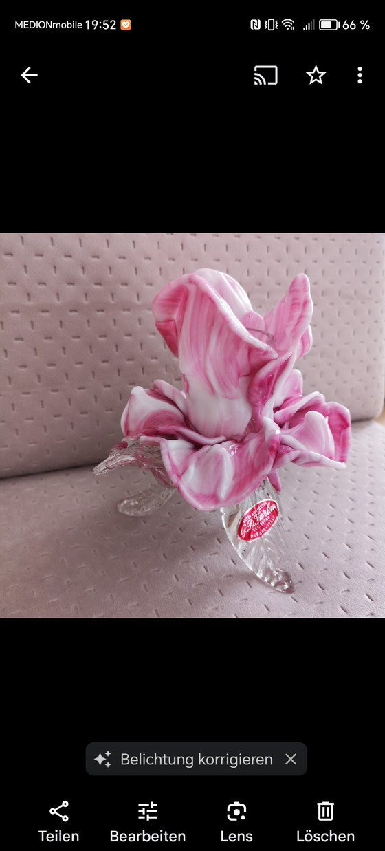 Image 1 of Murano glas F. D. Furlan vintage kaarsenhouder kandelaar