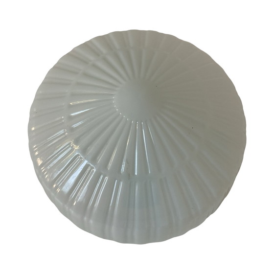 Image 1 of Art deco (Style) - Ceiling or wall mounted lamp with opaline glas and metal mount - ca. 1960, Czechoslovakia - Multiple in stock