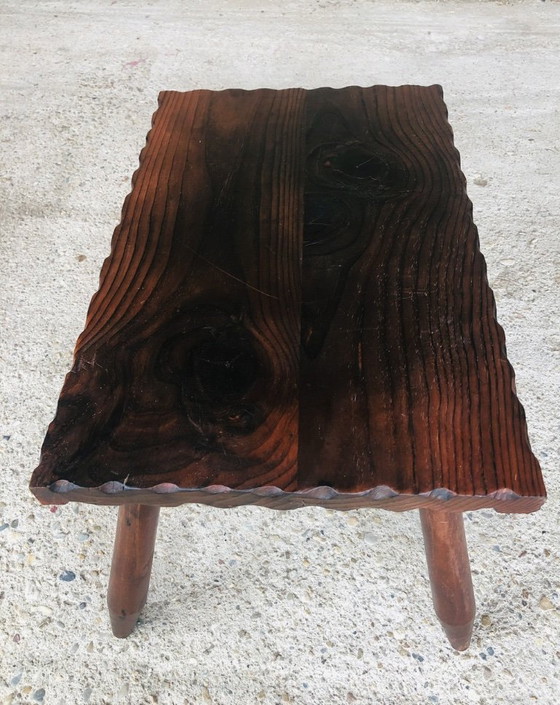 Image 1 of Vintage Farmhouse Side Table on Tapered Legs