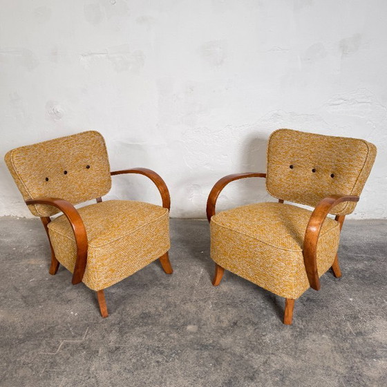 Image 1 of Poltrona Jindřich Halabala H-237 Art Déco per UP Závody, anni '30 - Completamente rinnovata