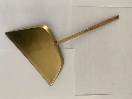 Image 1 of Albert Gustav Bunge Kehrschaufel Tischschaufel Bauhaus Messing Brass Dustpan Tischkehrset Tischbesen Kehrschaufel Tischgarnitur
