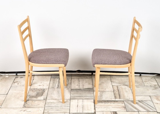 Image 1 of Set van 4 houten stoelen JITONA, jaren 60, Tsjechoslowakije