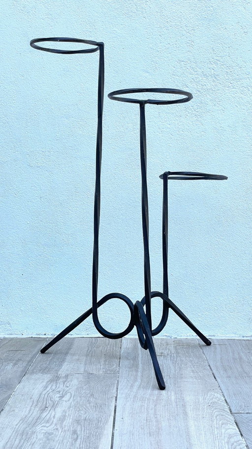 Porte plantes géométrique acier vintage