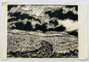 Libbe Venema - Paysage linogravé vintage - années 1980