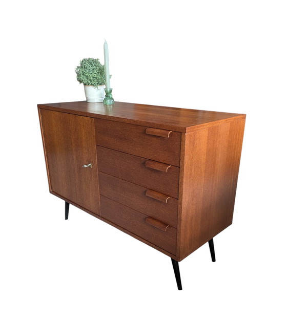 Image 1 of Vintage teakhouten jaren '60 dressoir, kastje 
