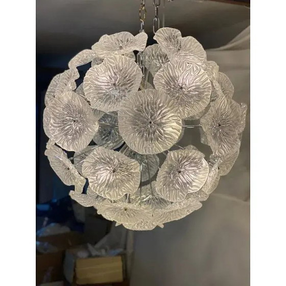 Image 1 of Italian Floral Murano Glass Sputnik Chandelier by Simoeng