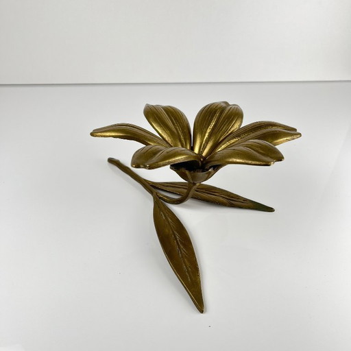 Large Brass Flower Ashtray, 1970