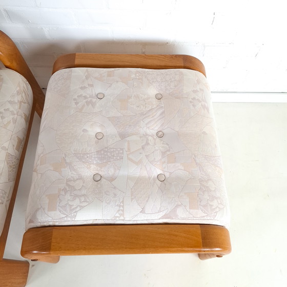 Image 1 of Vintage armchair with ottoman, Danish design, teak, 1970s