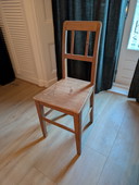 4x antiek massief grenen stoelen