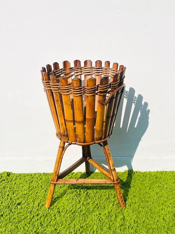 Image 1 of Supporto per piante in bambù * Vintage anni '50 * Porta piante
