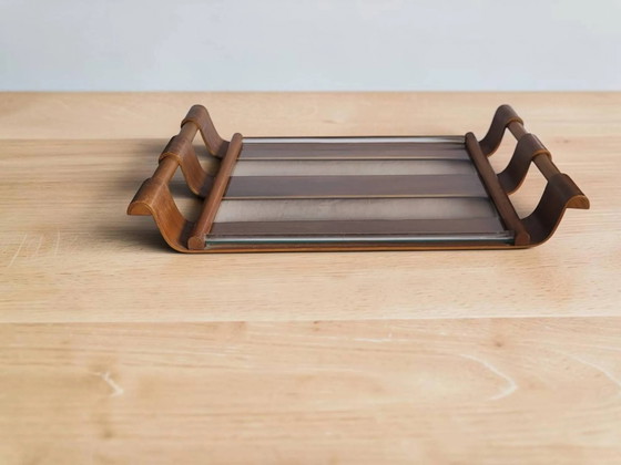 Art Deco / Modernist Plateau 1950s – Table accessories, Wood, Glass (photo 3 of 8)