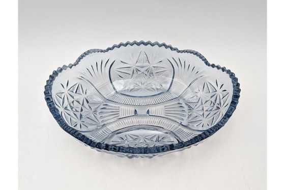 Image 1 of Tre piatti in vetro blu, Polonia, anni '70